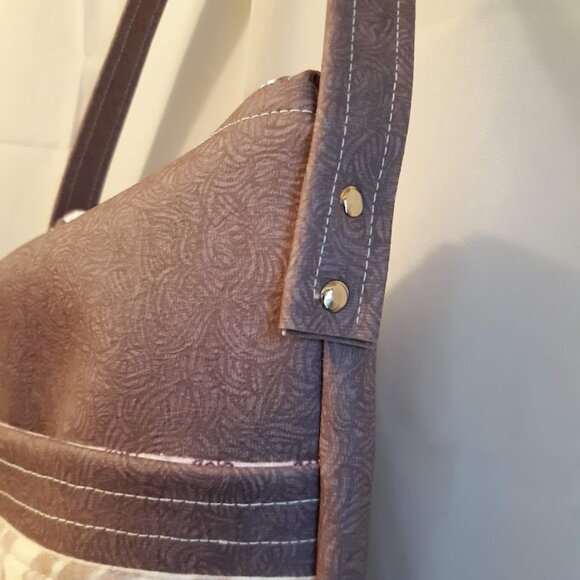 New Southwestern Floral Faux Leather Tote Purse shoulder Bag Purple Carryall - Picture 5 of 9